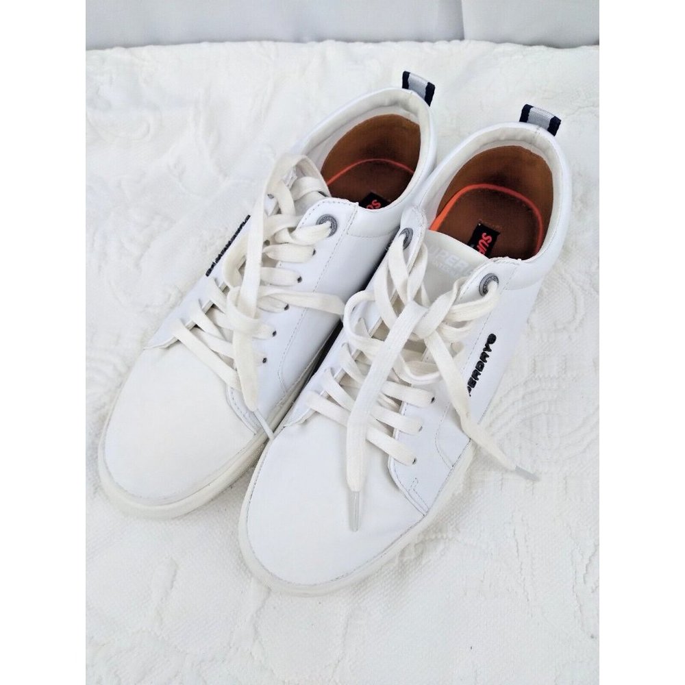 Superdry Men's Truman White Sneakers Lace Up Size US 10 UK 9 PREOWNED